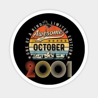 Awesome Since October 2001 Vintage 22nd Birthday Magnet